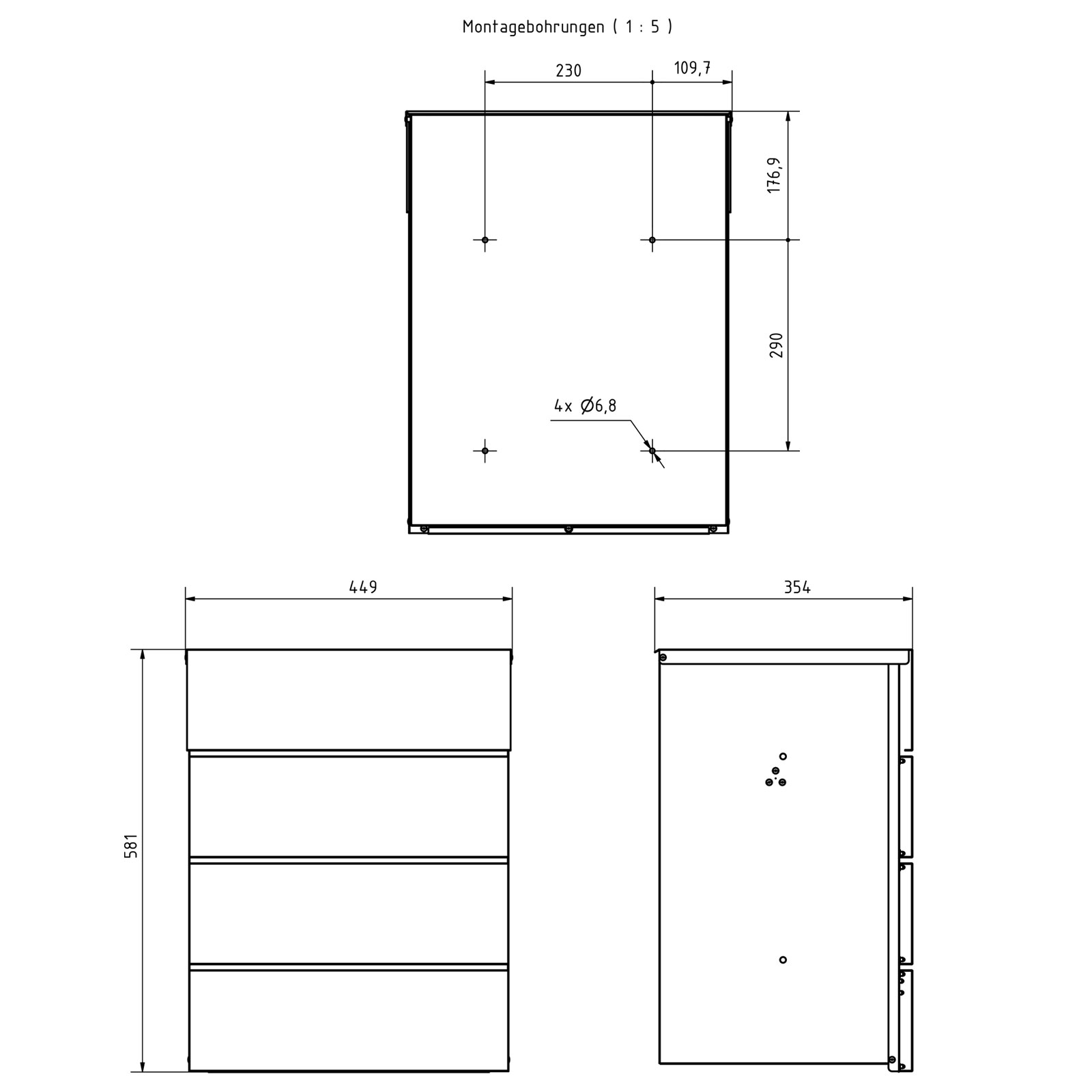 Aufputz Paketbox KANT Edition - Design Elegance 1 - RAL 9016 verkehrsweiß