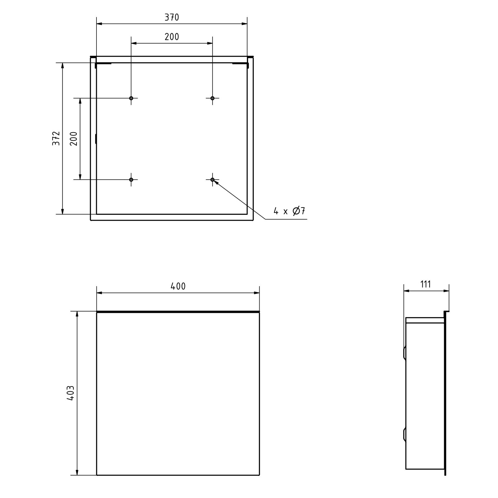 Edelstahl Design Briefkasten KÄSTNER - Design Linie "ONE" in RAL nach Wahl