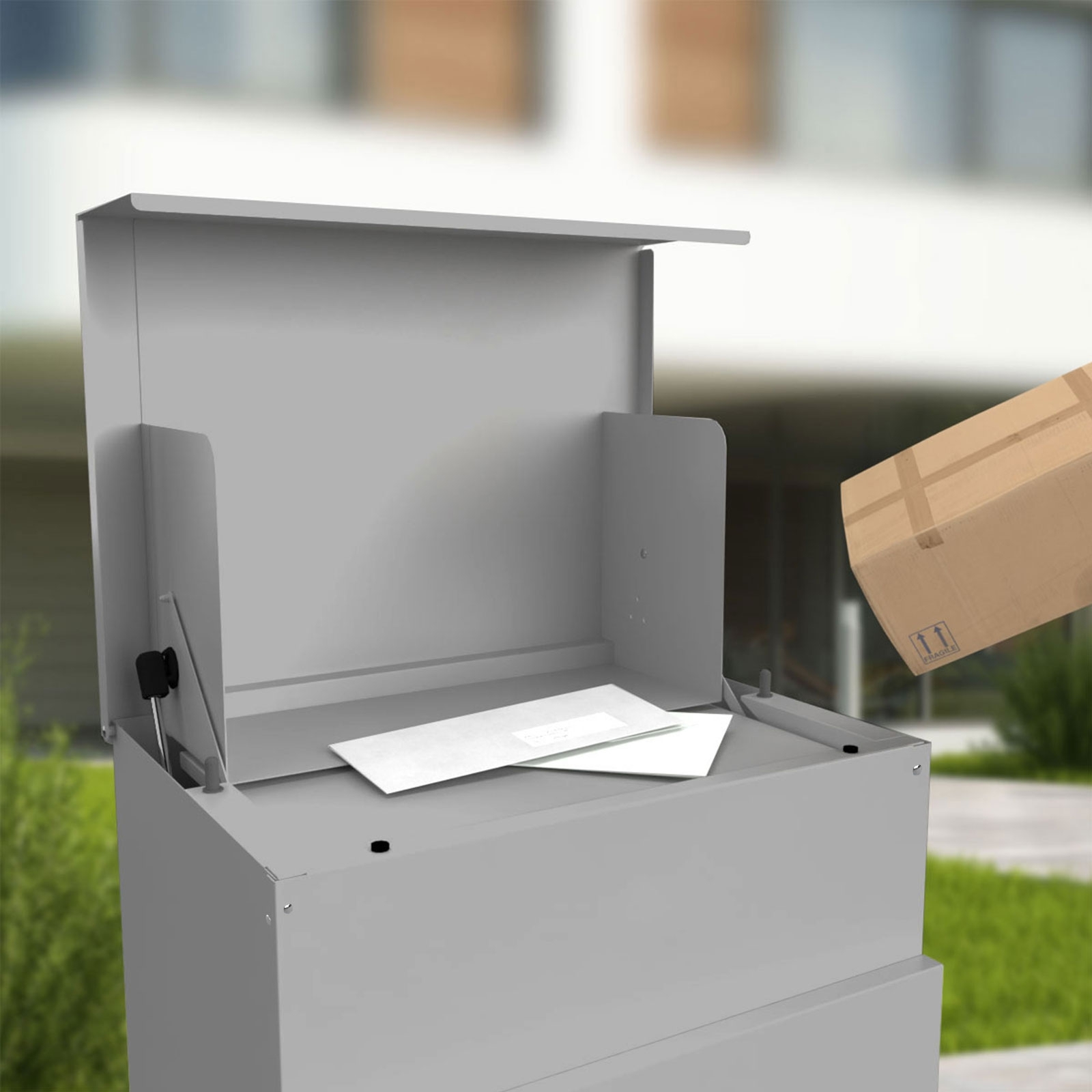 Standbriefkasten Paketbox KLEIST Edition - Design Elegance 2 - RAL 9016 verkehrsweiß