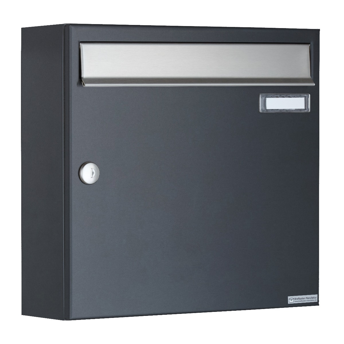 Aufputz Briefkasten Design BASIC 382A AP - 355x330x100 - Edelstahl-RAL 7016 anthrazitgrau