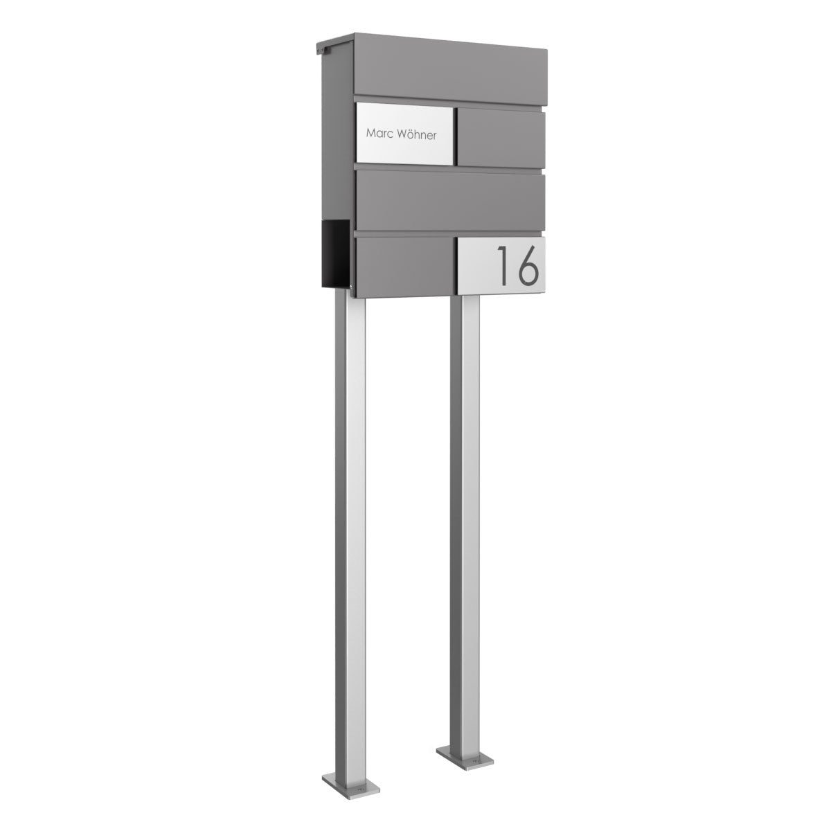 Standbriefkasten KANT Edition mit Zeitungsfach - Design Elegance 3 - DB 703 eisenglimmer