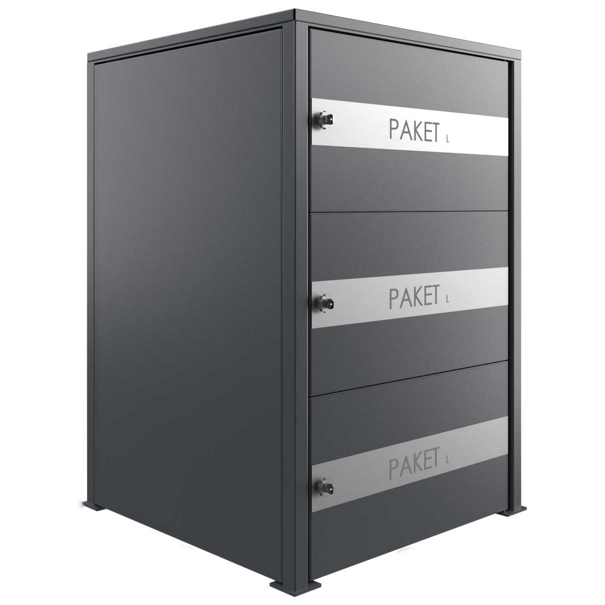 Paketbox BOXsystem BASIC 752V2 - RAL nach Wahl - 3x Paketkasten