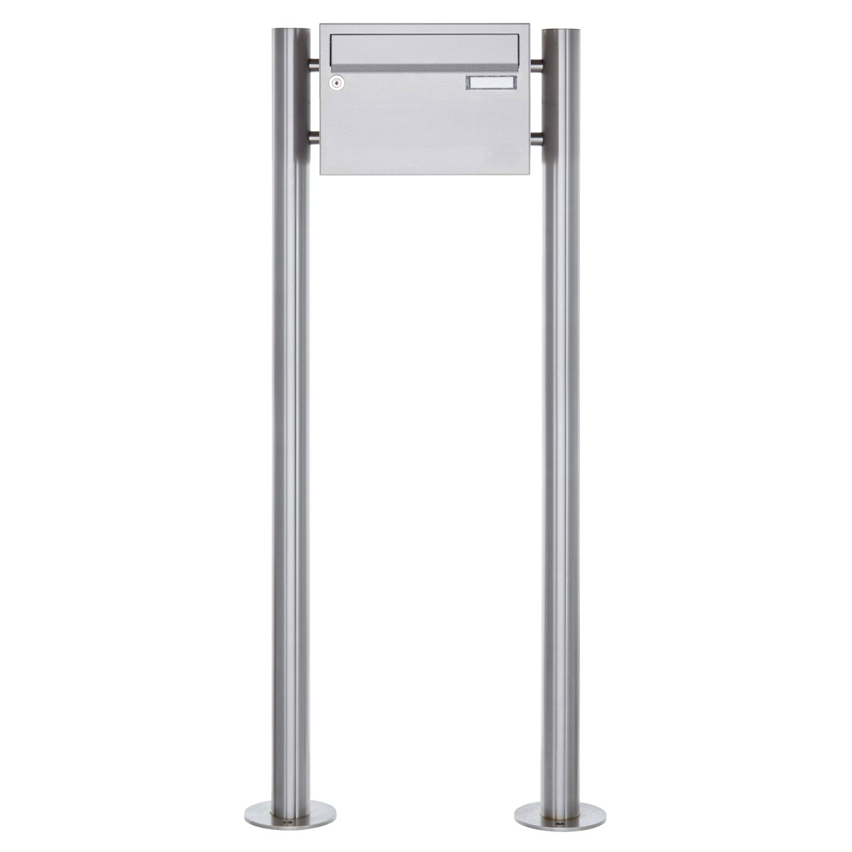 1er Edelstahl Standbriefkasten Design BASIC Plus 385 220 X ST R - Edelstahl V2A