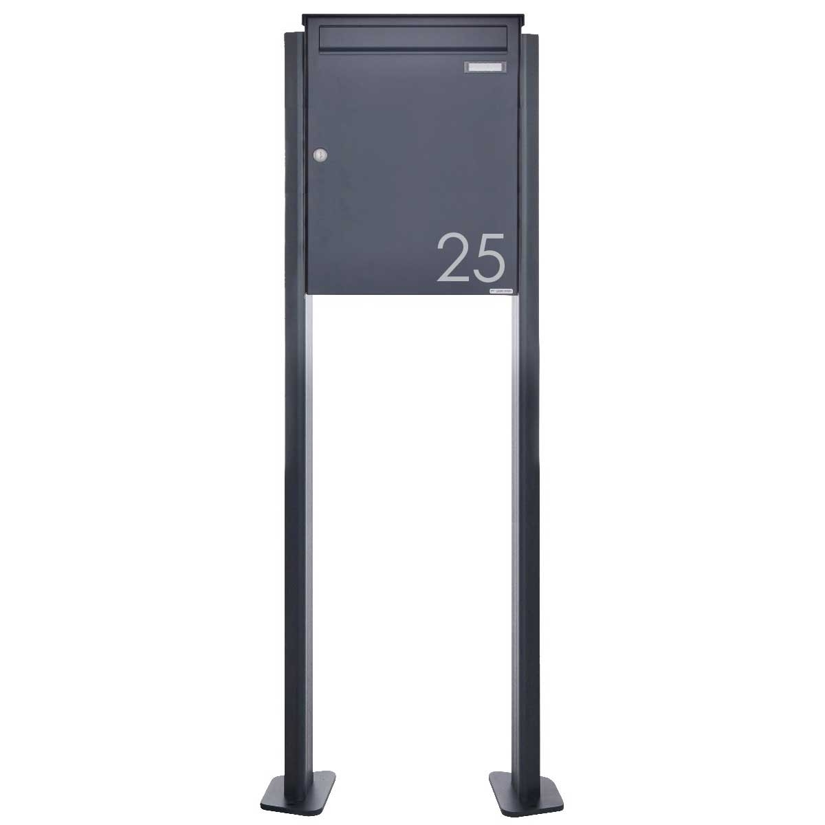 Großraumbriefkasten freistehend Design BASIC 380BP-440 ST-T - RAL 7016 Anthrazit-Grau