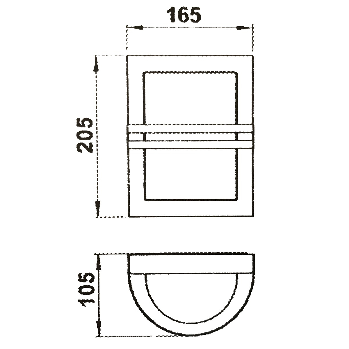 Wandleuchte PREMIUM 165x205 pulverbeschichtet