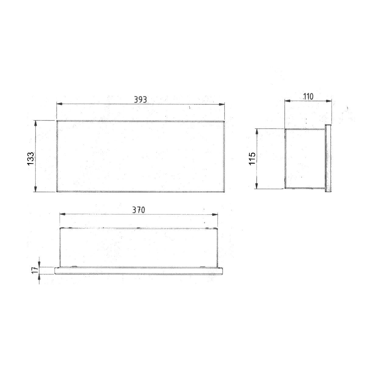 Design Zeitungsfach Modell 143-7016VA - Edelstahl V4A - RAL 7016 anthrazit-grau