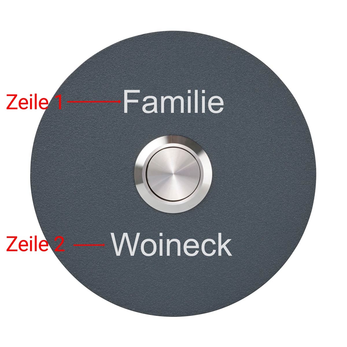 Edelstahl Klingelplatte BASIC 421-80 pulverbeschichtet - RUND