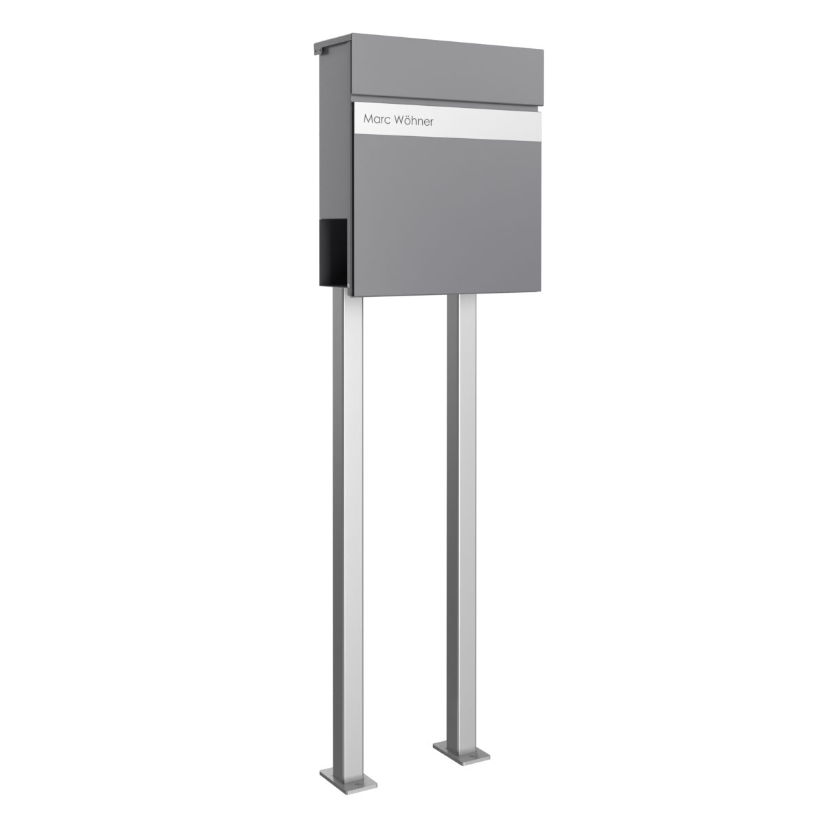 Standbriefkasten KANT Edition mit Zeitungsfach - Design Elegance 2 - DB 703 eisenglimmer