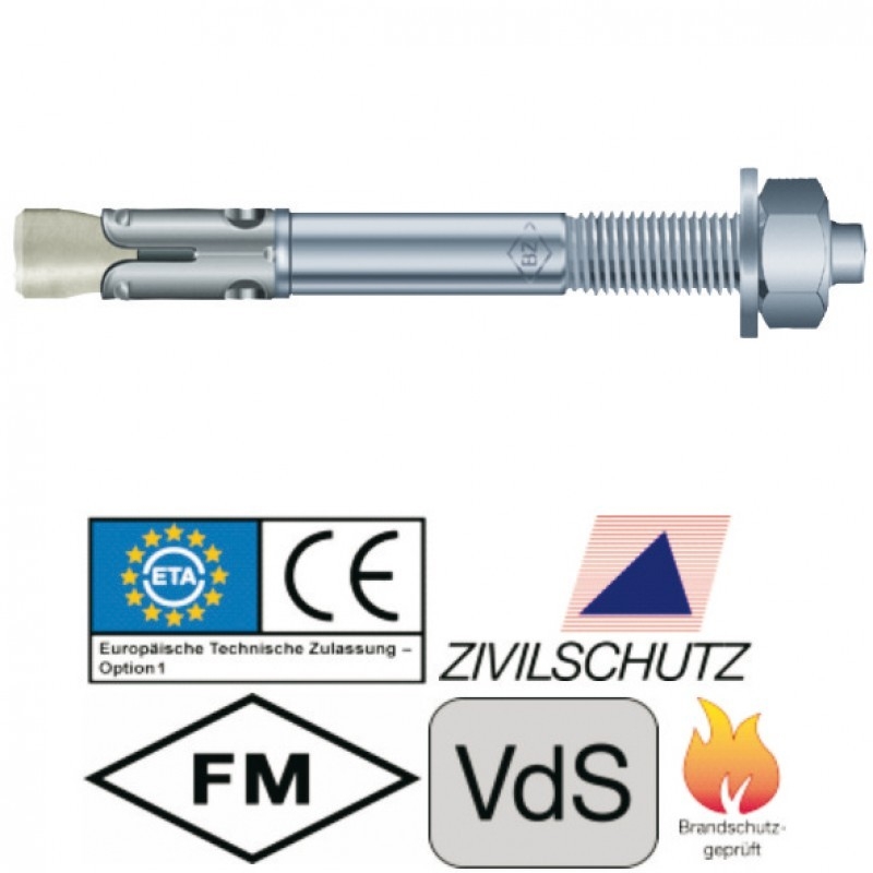 6er Set Edelstahl V4A Bolzenanker BZ plus A4, M10, Gesamtlänge 110mm