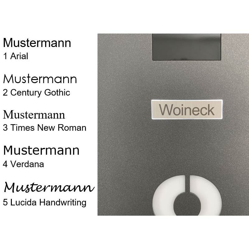 Namensschild/Klingeltaster aus Edelstahl 57x15x1mm für DoorBird Ruftaste D21x