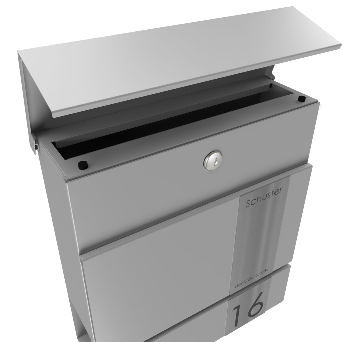 Briefkasten KANT mit Zeitungsfach - Design Elegance 5 - RAL 9007 graualuminium