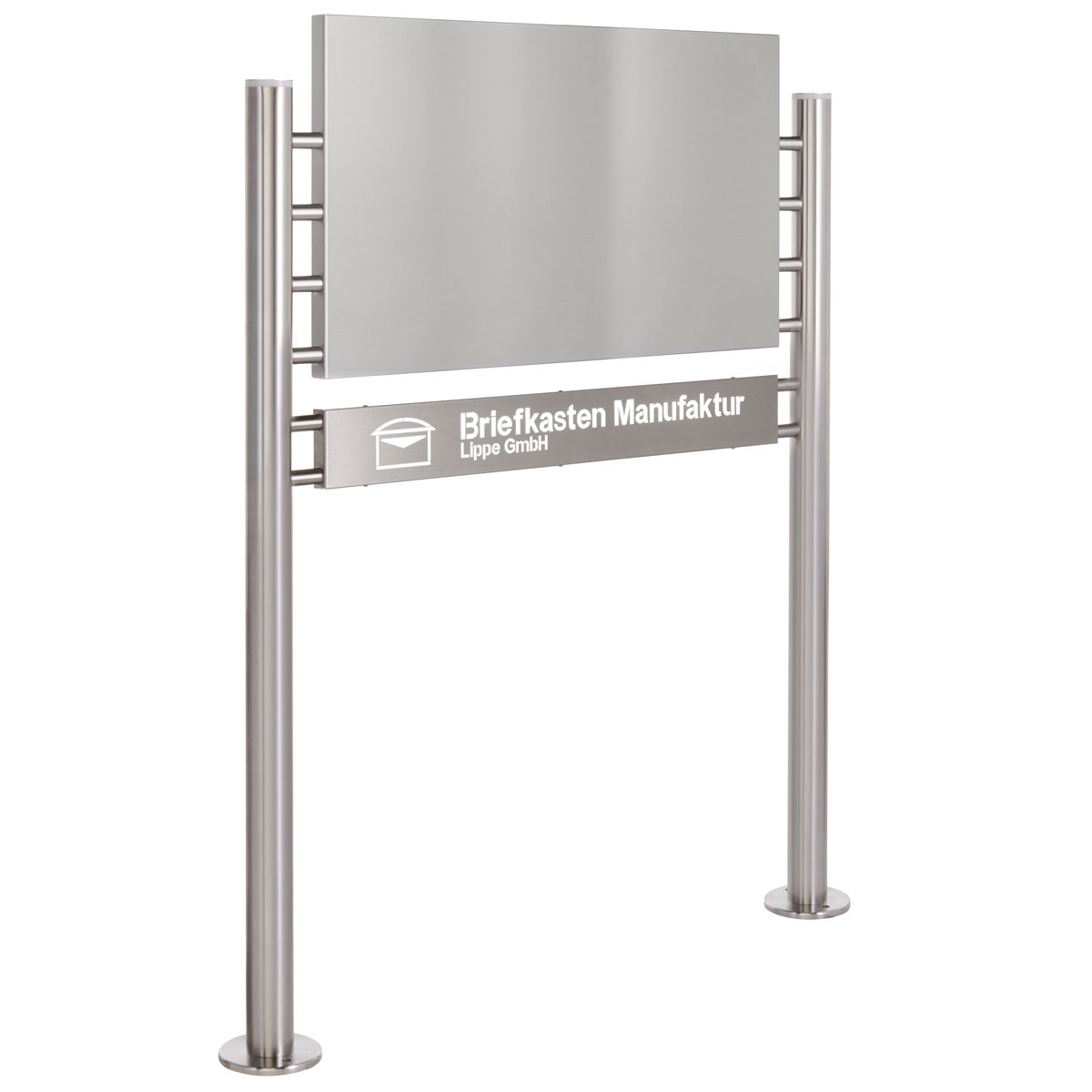 Schild freistehend BASIC 390ES - Edelstahlblech 800x457 einseitig - Beleuchtungskasten 800x100x50