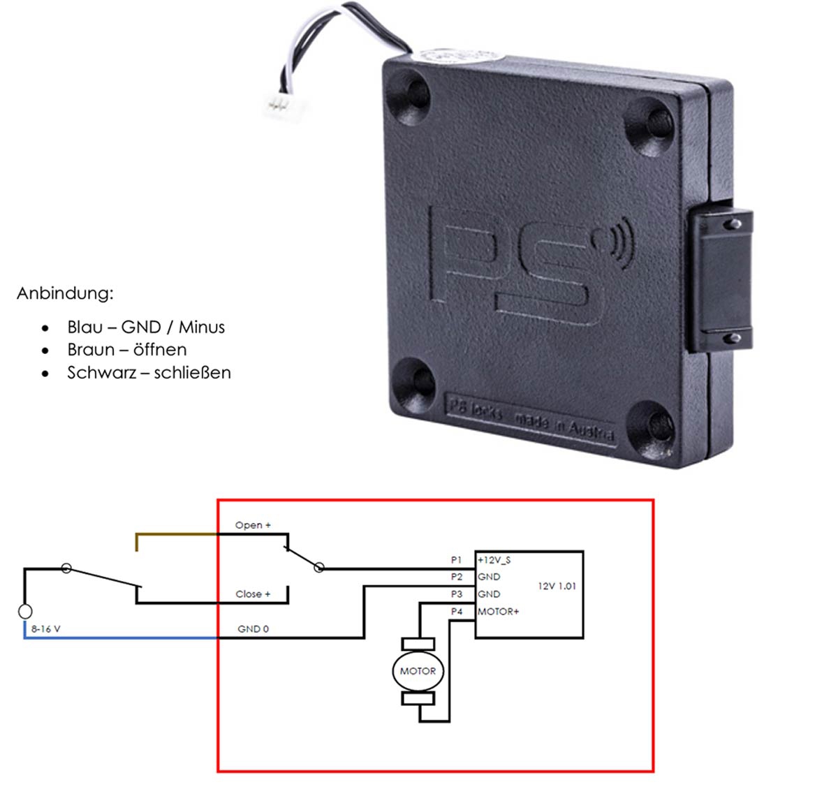 Elektronisches Schloss mit 12V Verriegelung