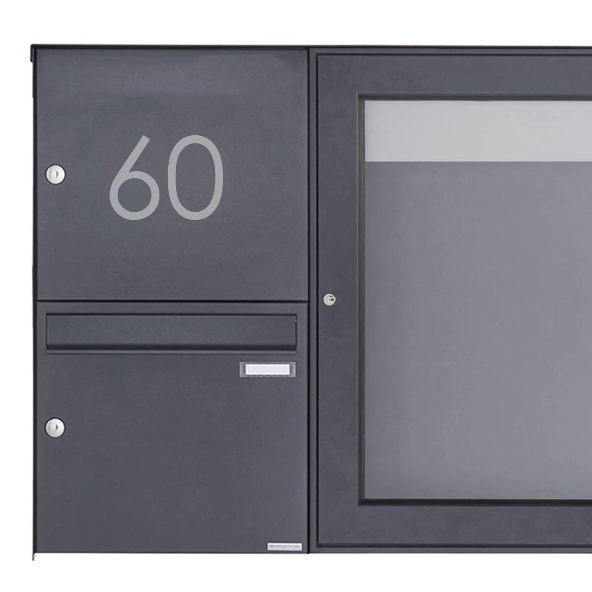 Aufputz Briefkasten mit Schaukasten BASIC Plus 389X ST-R - 710x660 - RAL nach Wahl