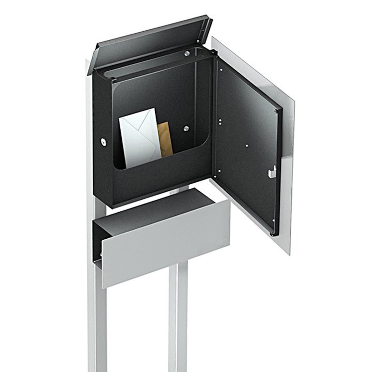 Design Standbriefkasten SCHILLER MEDIUM - Edelstahl - RAL 7016 anthrazitgrau