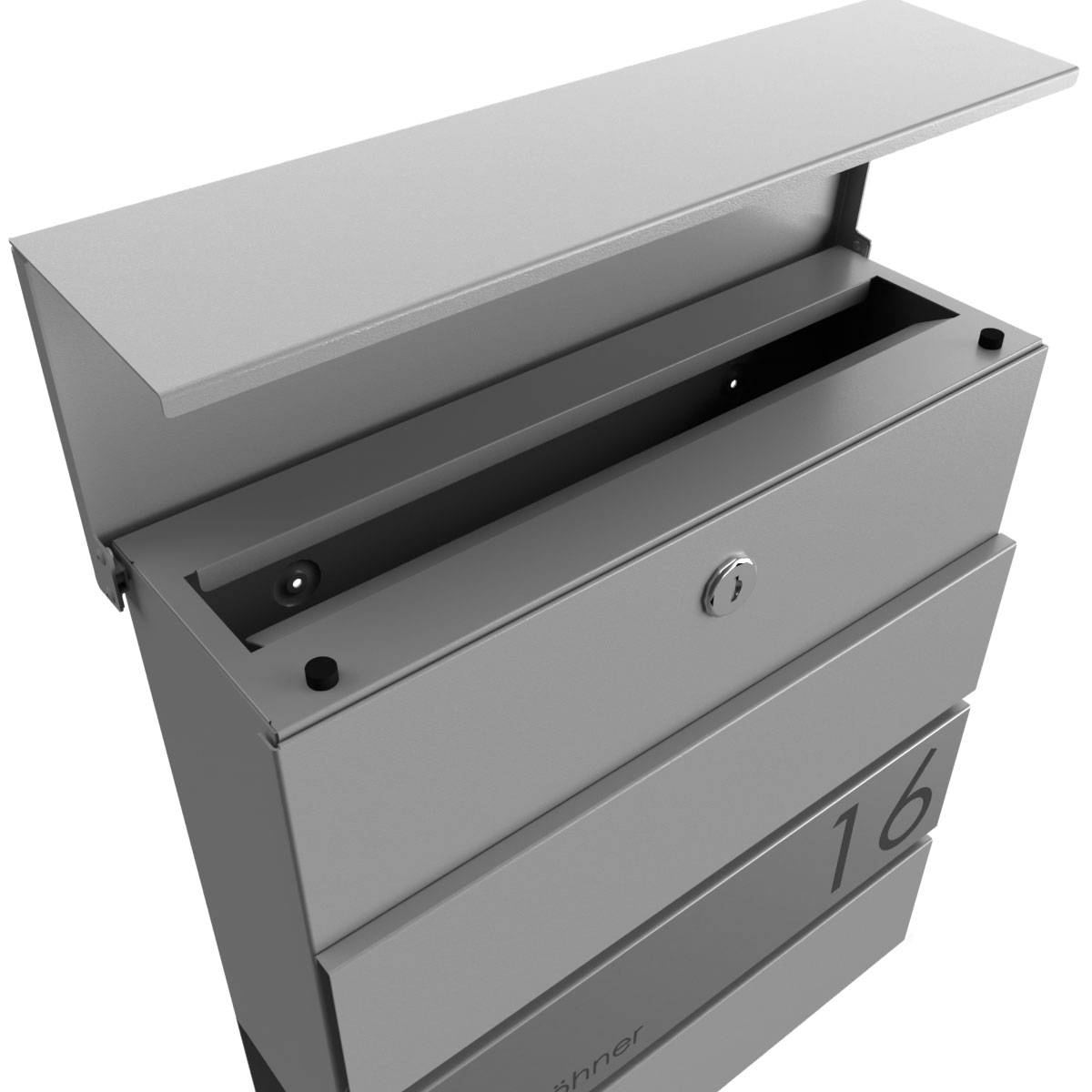 Standbriefkasten KANT Edition mit Zeitungsfach - Design Elegance 1 - RAL 9007 graualuminium