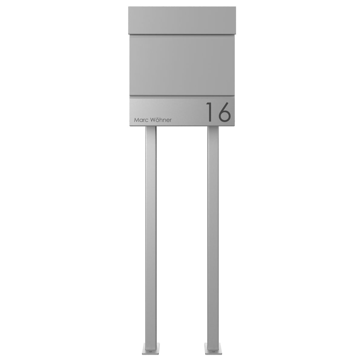 Standbriefkasten KANT Edition mit Zeitungsfach - Design Elegance 4 - RAL 9007 graualuminium