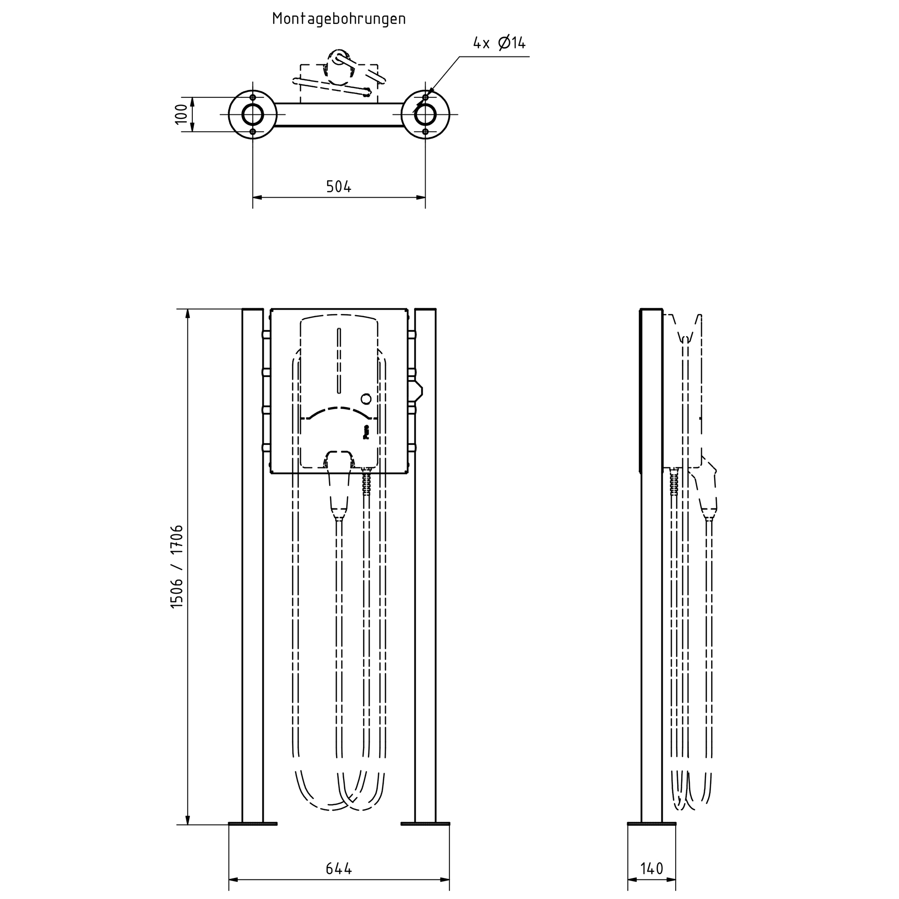 Edelstahl Standsäule BASIC 605 ST-R - Wallbox vorbereitet - RAL nach Wahl