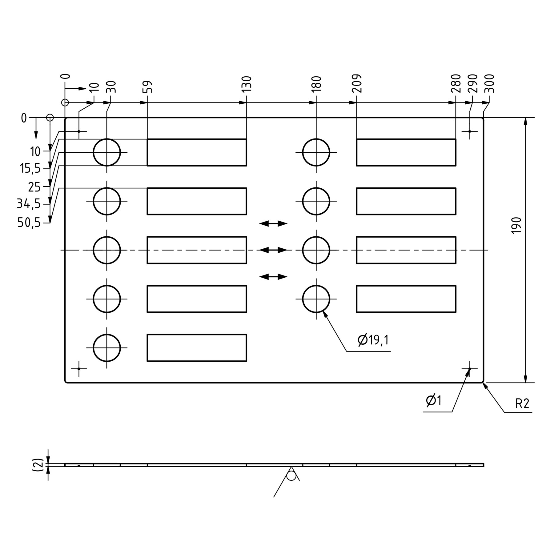 Edelstahl Klingelplatte 300x190 BASIC 422 mit Namensschild - 9 Parteien