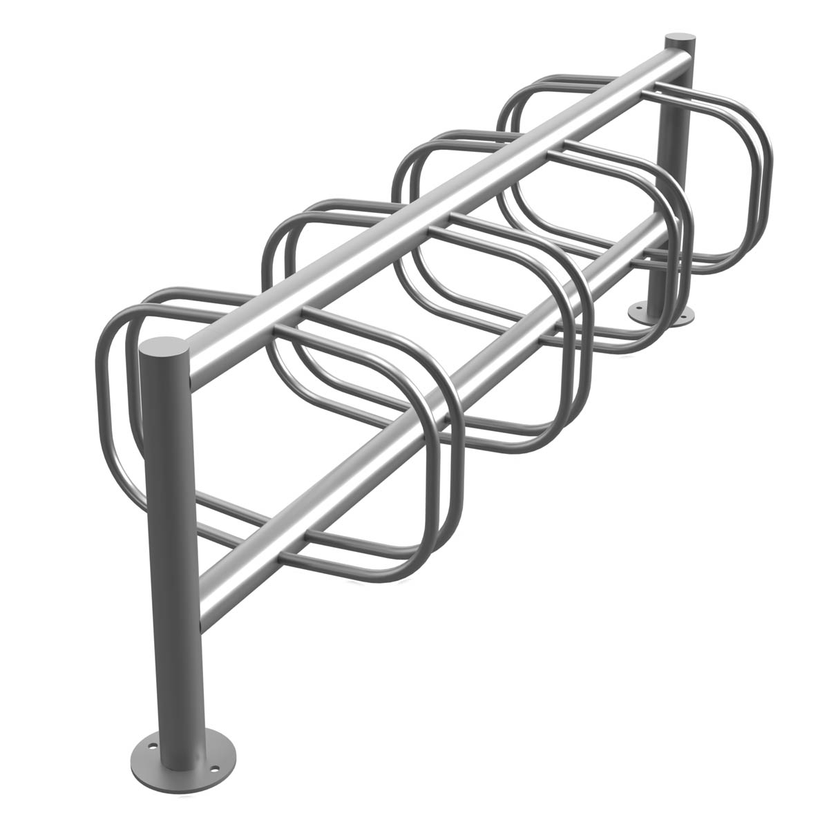 Fahrradständer ACHIM - Edelstahl V2A geschliffen - Doppelseitige Radeinstellung