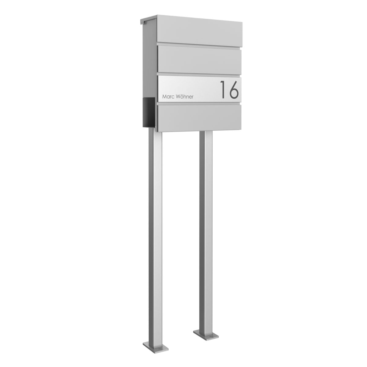 Standbriefkasten KANT Edition mit Zeitungsfach - Design Elegance 1 - RAL 9007 graualuminium