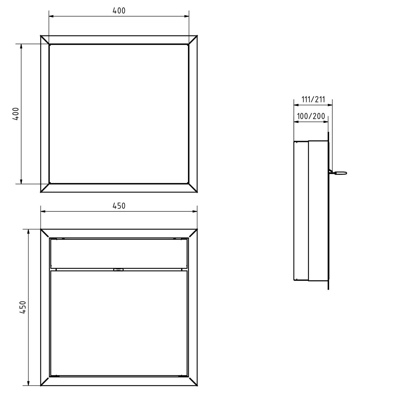 Unterputz Briefkasten GOETHE UP - Design Elegance 2 - RAL nach Wahl