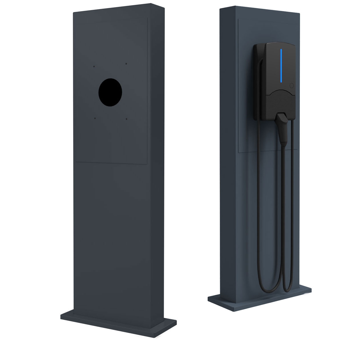 Edelstahl Stele GRIMM 605 BIG - Individuelle Wallbox vorbereitet - RAL nach Wahl