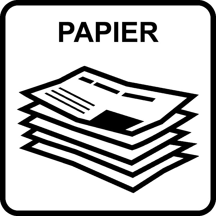 Piktogramm als Lasergravur in Kontrastfarbe "Papier"