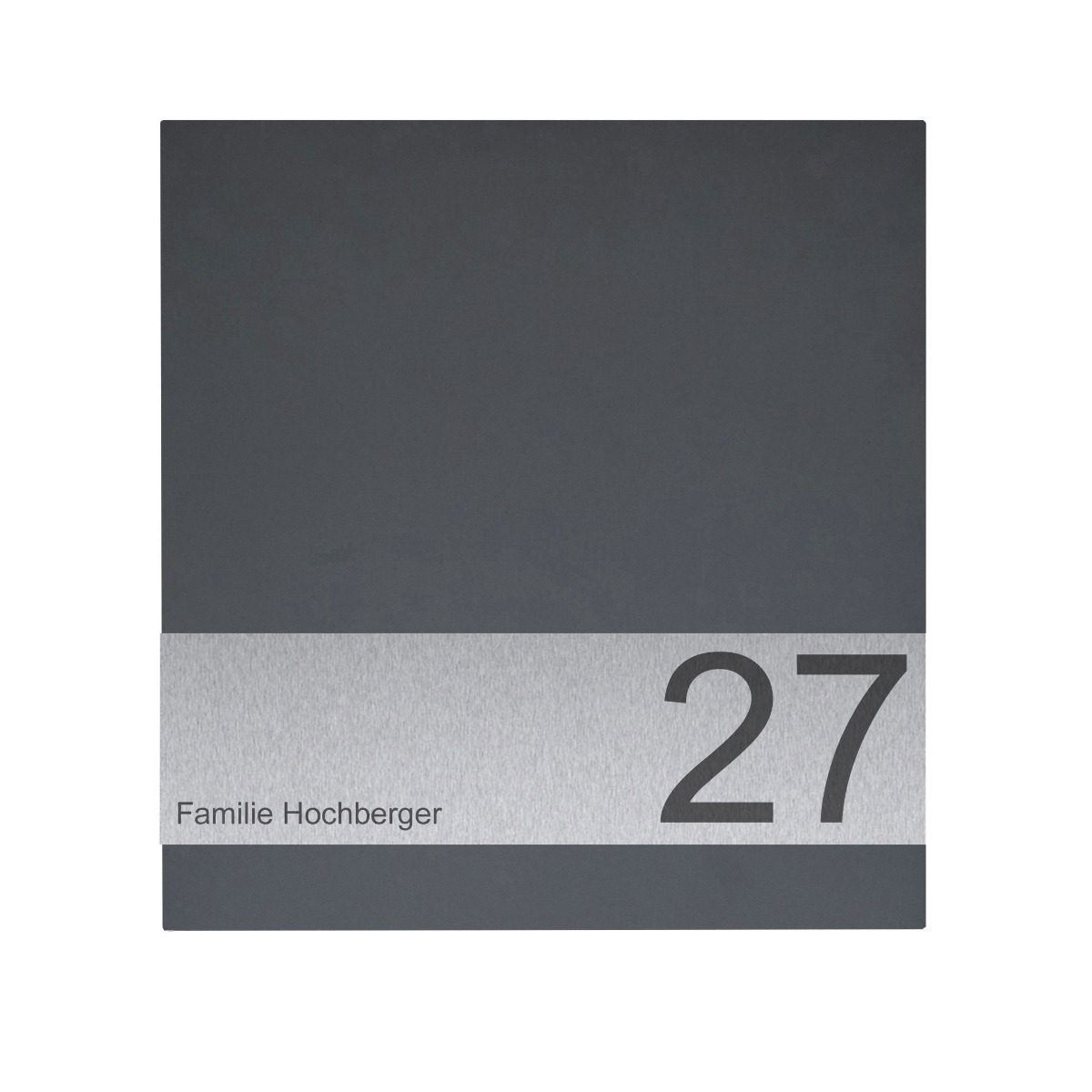 Design Briefkasten SCHILLER SMALL VARS-OZ - RAL 7016 anthrazitgrau mit Edelstahlapplikation