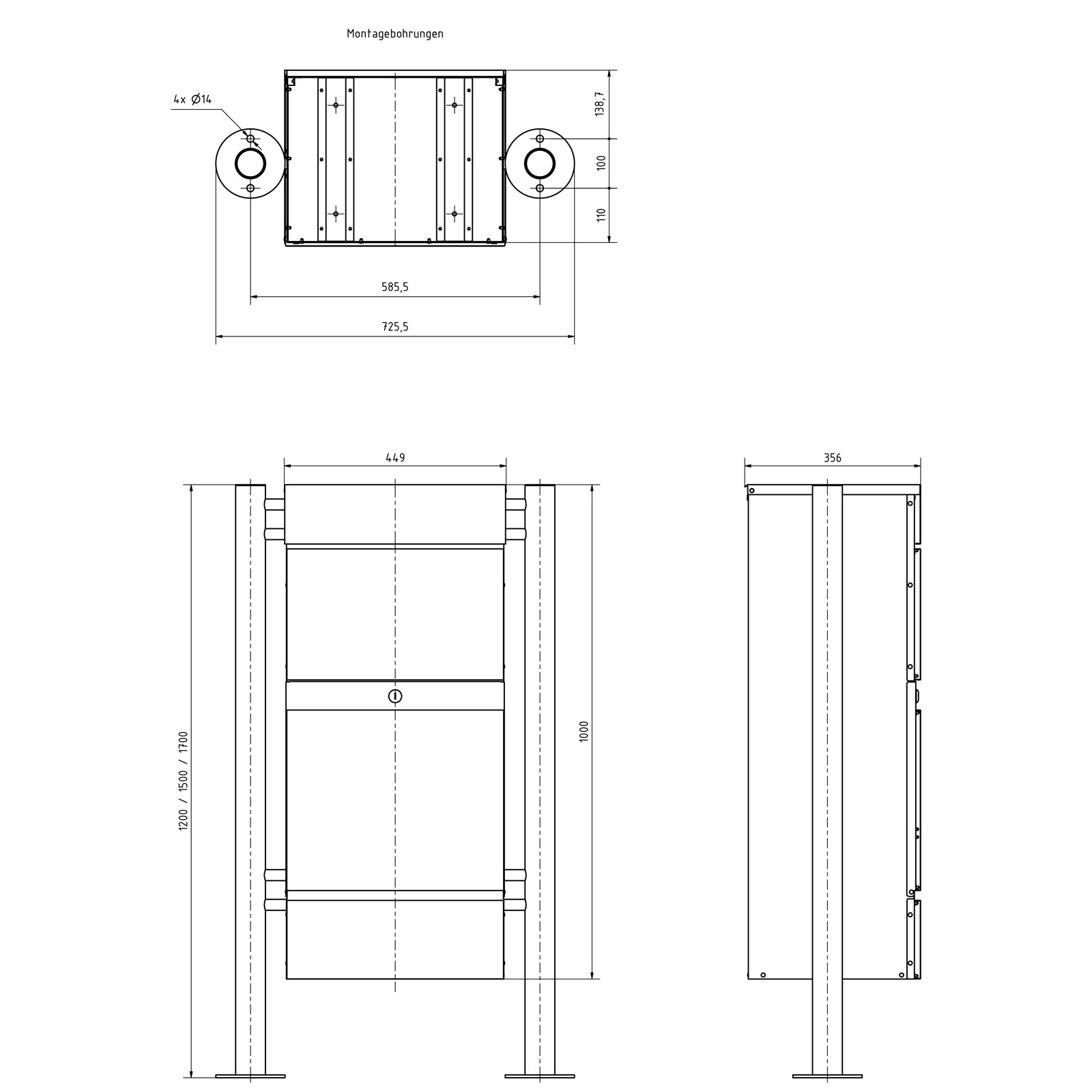 Paketbriefkasten freistehend KLEIST Edition ST-R - Design Elegance 1 - RAL 7016 anthrazitgrau