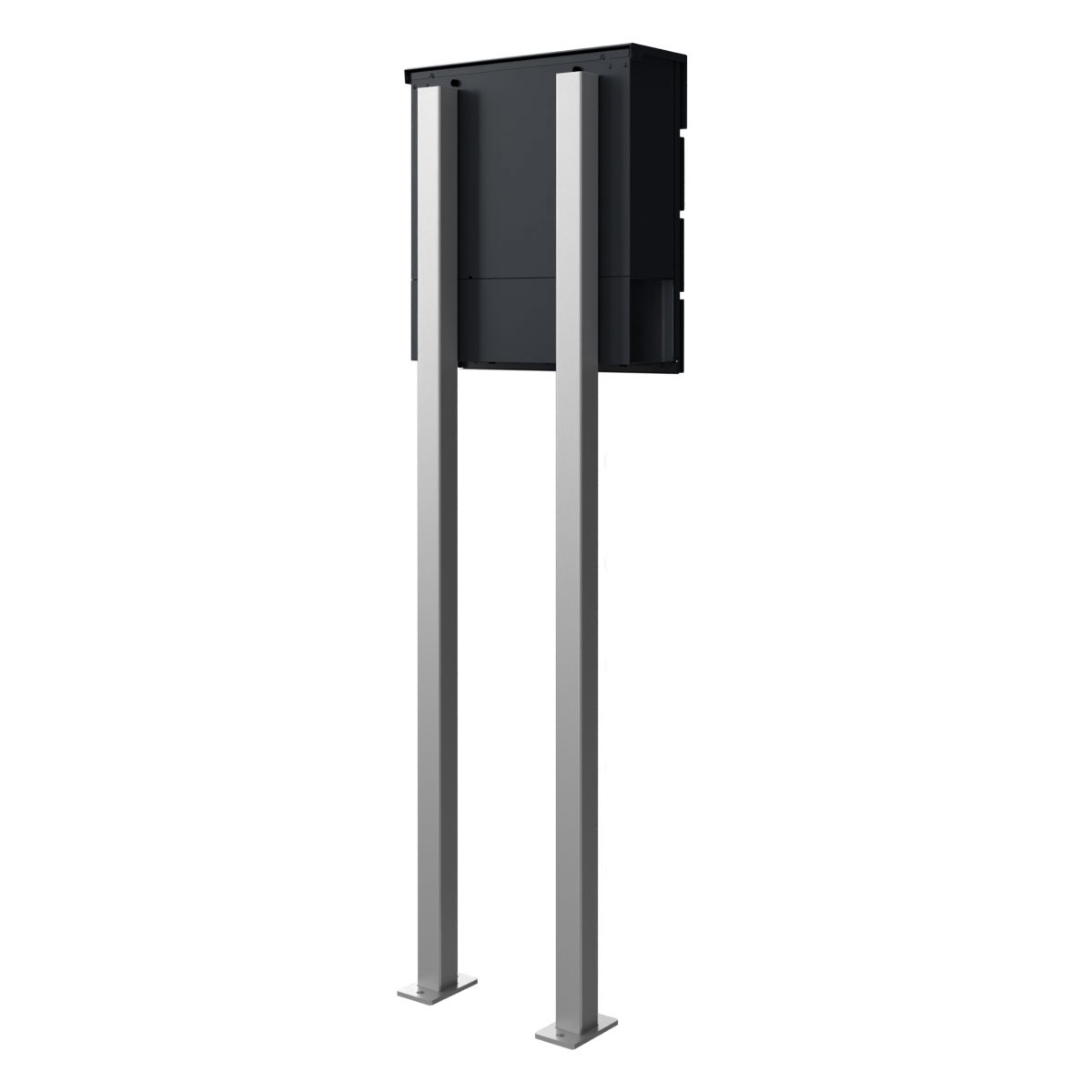 Standbriefkasten KANT Edition mit Zeitungsfach - Design Elegance 1 - RAL 9005 tiefschwarz