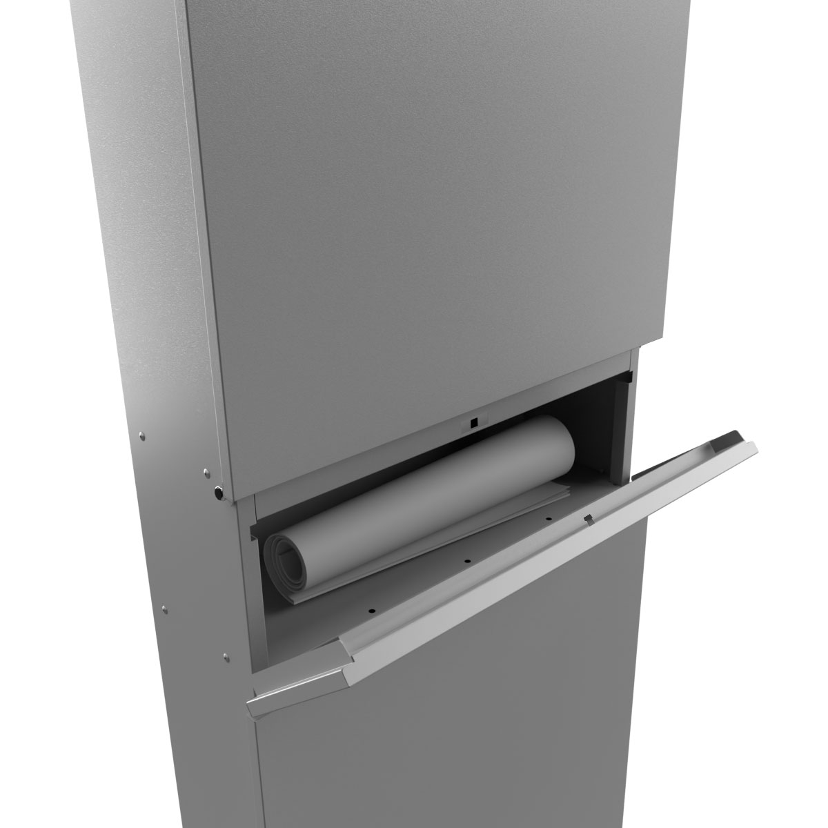 Standbriefkasten LESSING Edition mit Zeitungsfach - Design Elegance 1 - RAL 9007 graualuminium