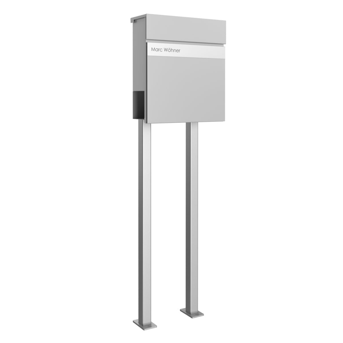 Standbriefkasten KANT Edition mit Zeitungsfach - Design Elegance 2 - RAL 9007 graualuminium