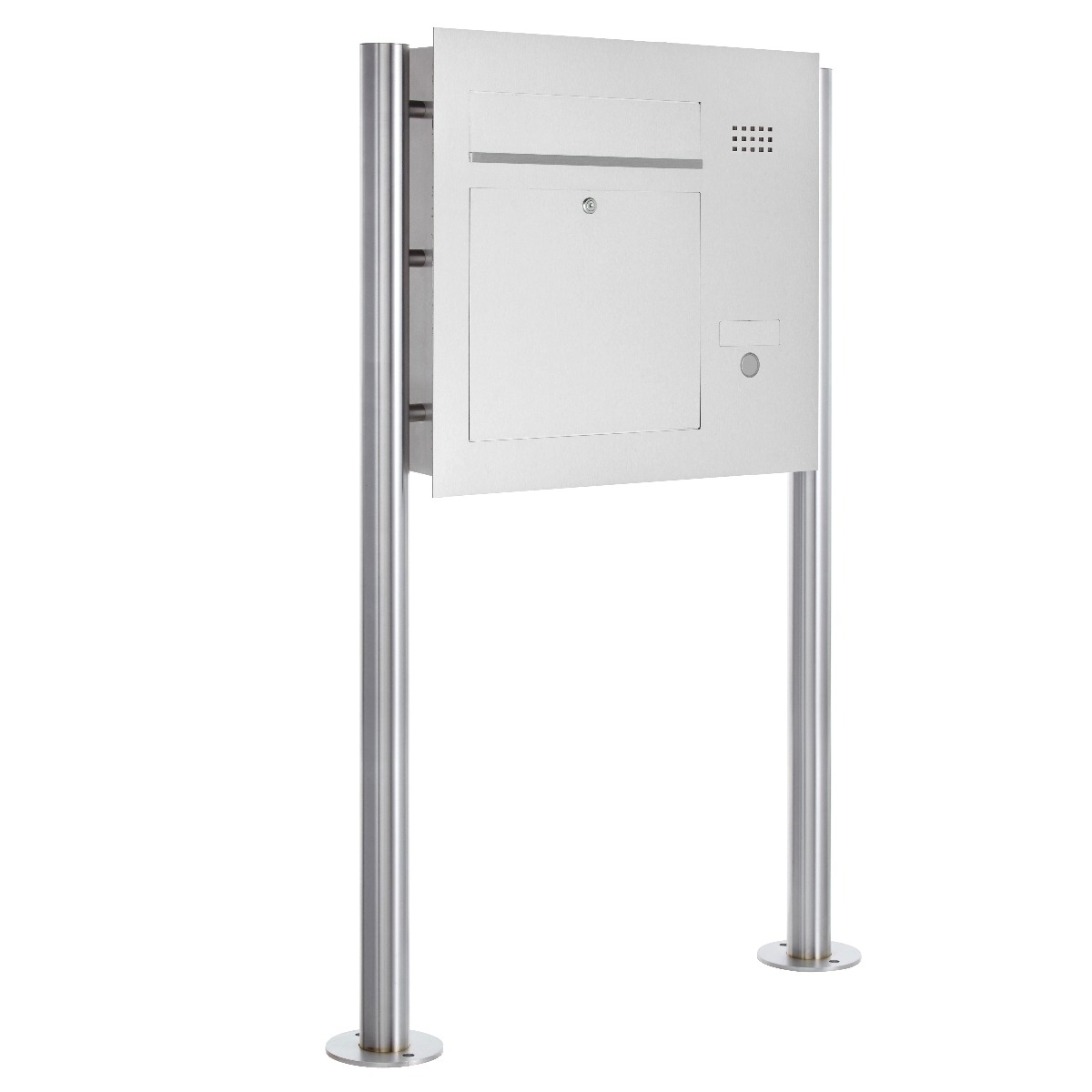 Edelstahl Standbriefkasten Designer Modell BIG ST-R - Clean Edition - Seitlich - INDIVIDUELL