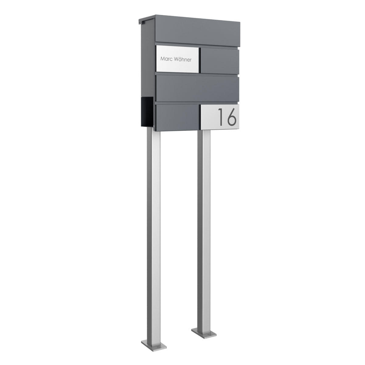 Standbriefkasten KANT Edition mit Zeitungsfach - Design Elegance 3 - RAL 7016 anthrazitgrau