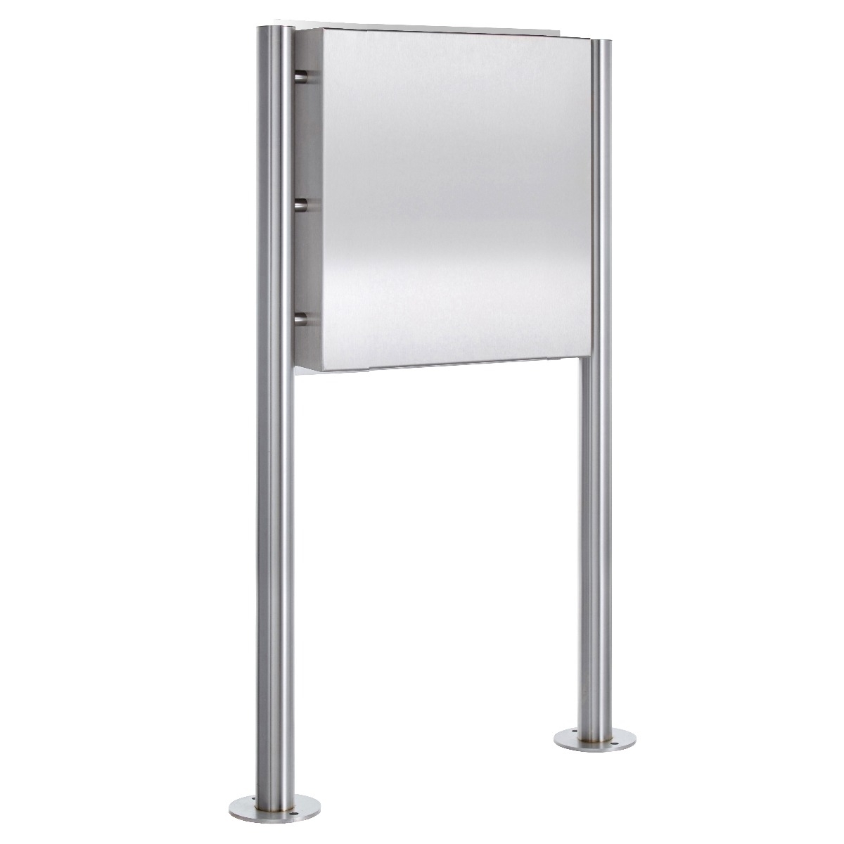 Edelstahl Standbriefkasten Designer Modell BIG ST-R - GIRA System 106 seitlich - 3-fach vorbereitet