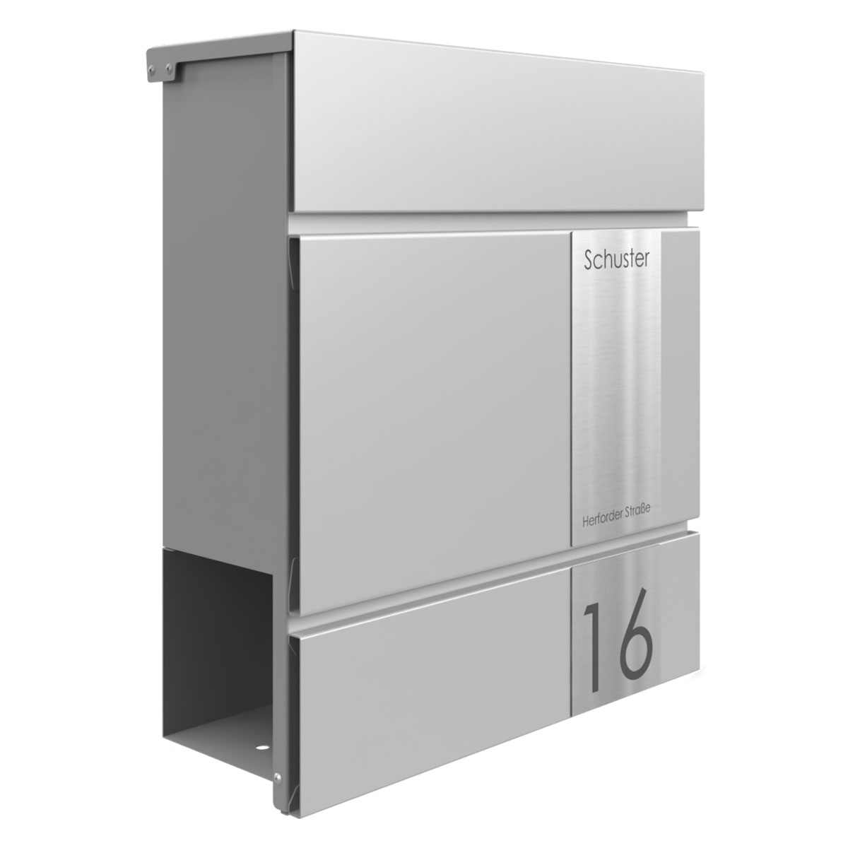 Briefkasten KANT mit Zeitungsfach - Design Elegance 5 - RAL 9007 graualuminium