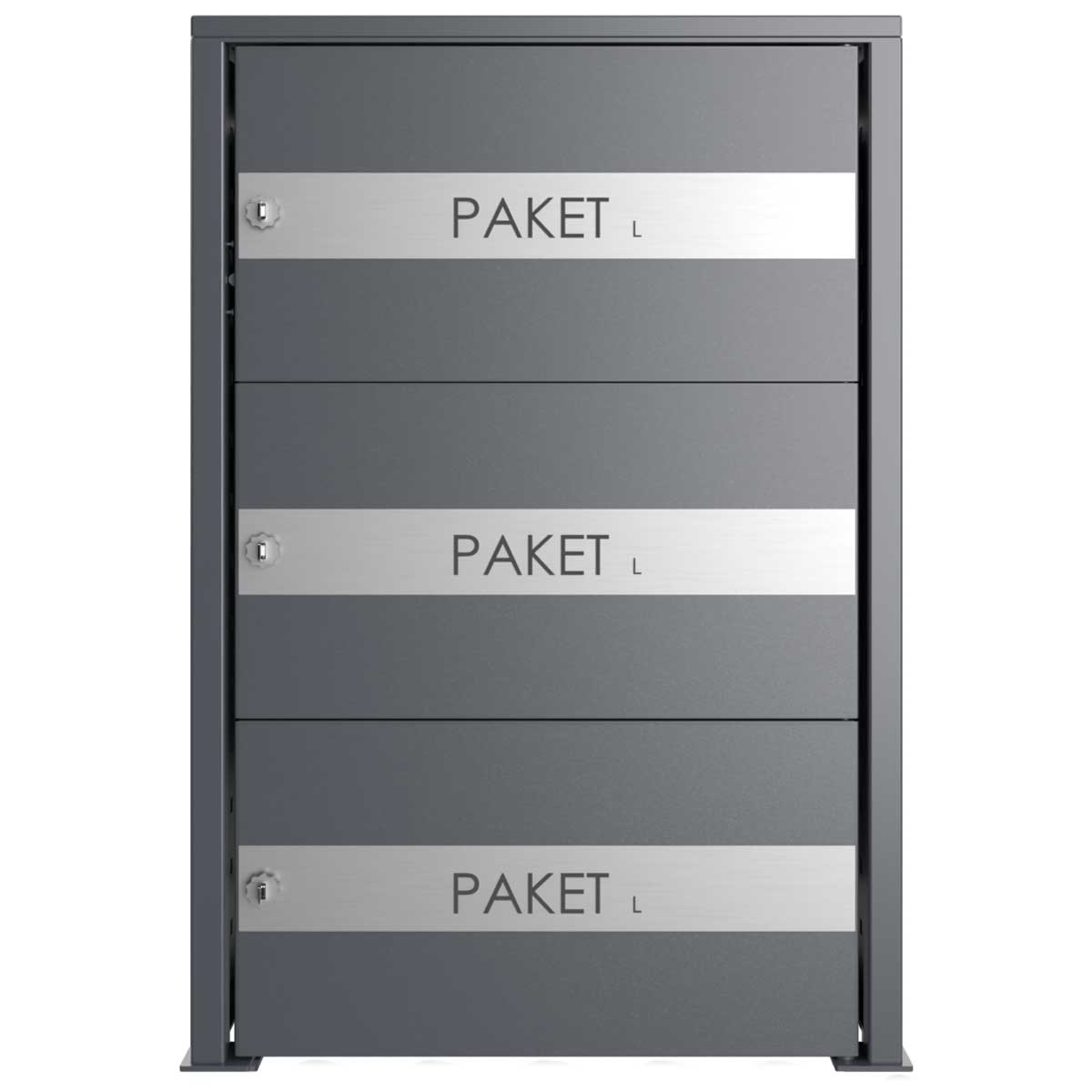 Paketbox BOXsystem BASIC 752V2 - RAL nach Wahl - 3x Paketkasten