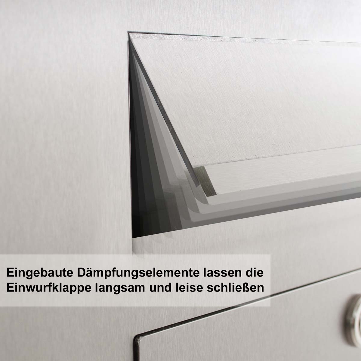 Edelstahl Briefkastensäule Designer BIG - Entnahme hinten - GIRA System 106 - 3-fach vorbereitet