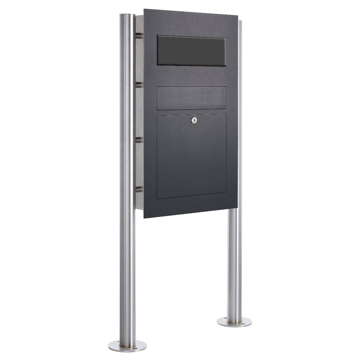 Edelstahl Standbriefkasten Designer BIG - RAL nach Wahl - GIRA System 106 - 3-fach vorbereitet