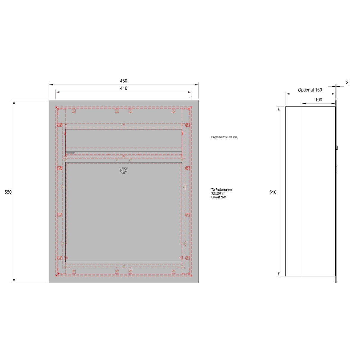 Edelstahl Design Briefkasten DESIGNER Style BIG