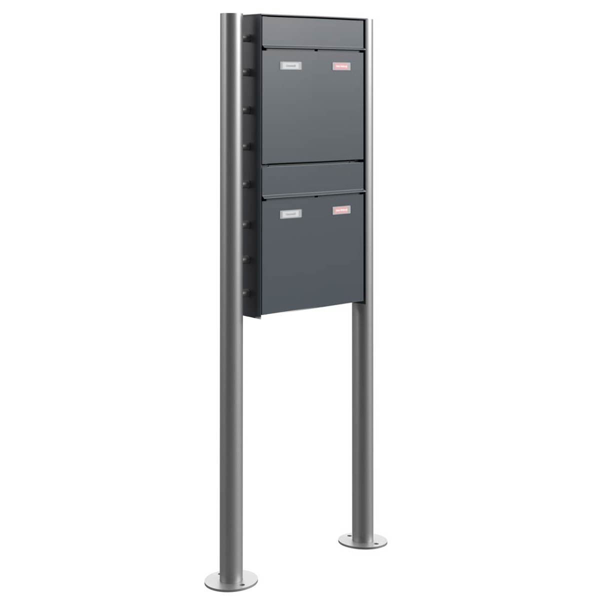 2er 1x2 Design Standbriefkasten GOETHE ST-R - RAL nach Wahl