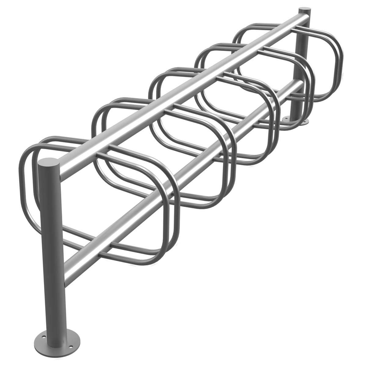 Fahrradständer ACHIM - Edelstahl V2A geschliffen - Doppelseitige Radeinstellung