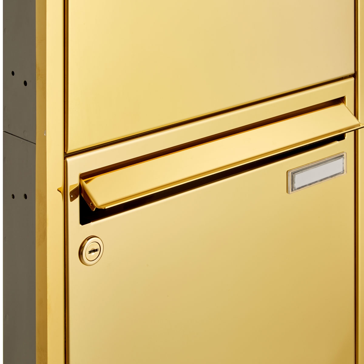 Unterputz Briefkasten CLASSIC 534C - Titanmessing ähnl. Gold - 1 Partei