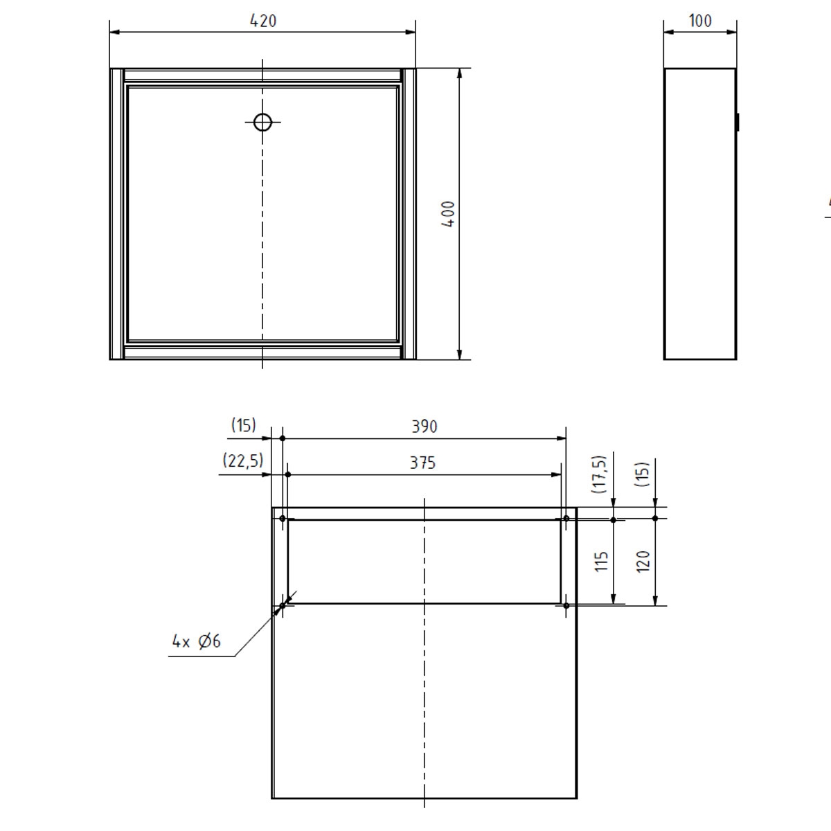 Edelstahl Innentür Briefkasten BIG - Passend für Briefeinwurf 410x140mm