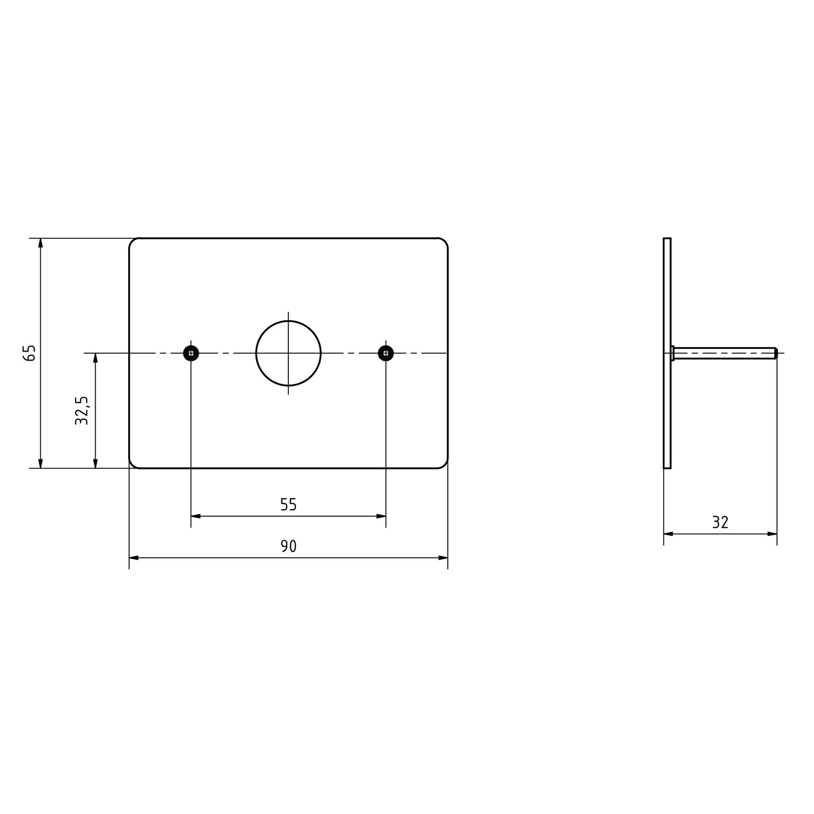 Edelstahl Klingelplatte BASIC 422-9065 - RECHTECKIG