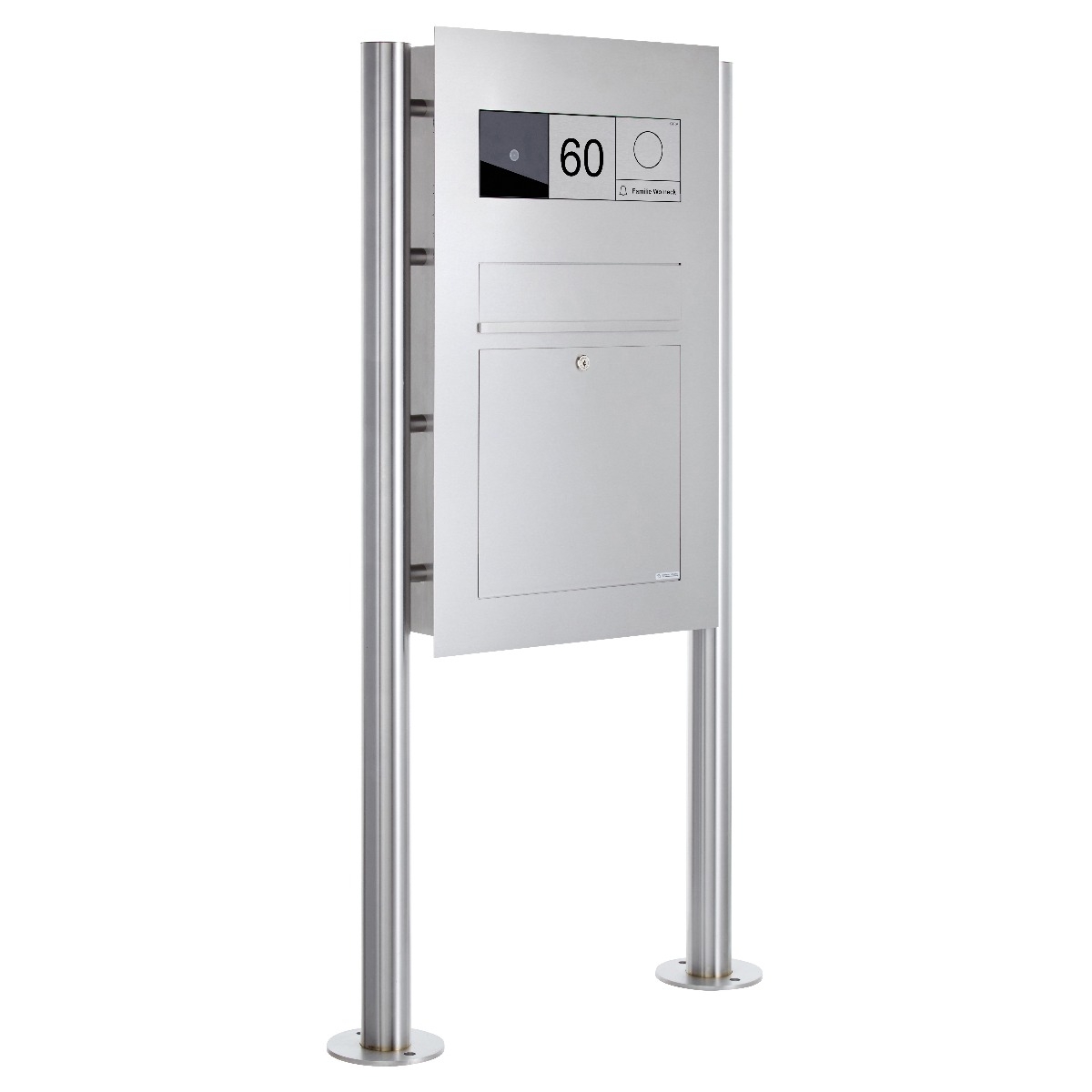 Edelstahl Standbriefkasten Designer Modell BIG -  GIRA System 106 - Video- Sprechanlage - VIDEO Komplettset