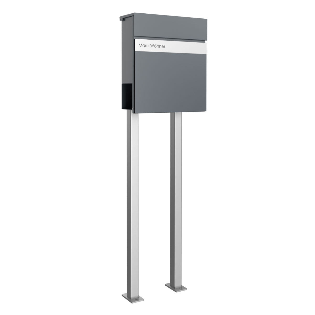 Standbriefkasten KANT Edition mit Zeitungsfach - Design Elegance 2 - RAL 7016 anthrazitgrau