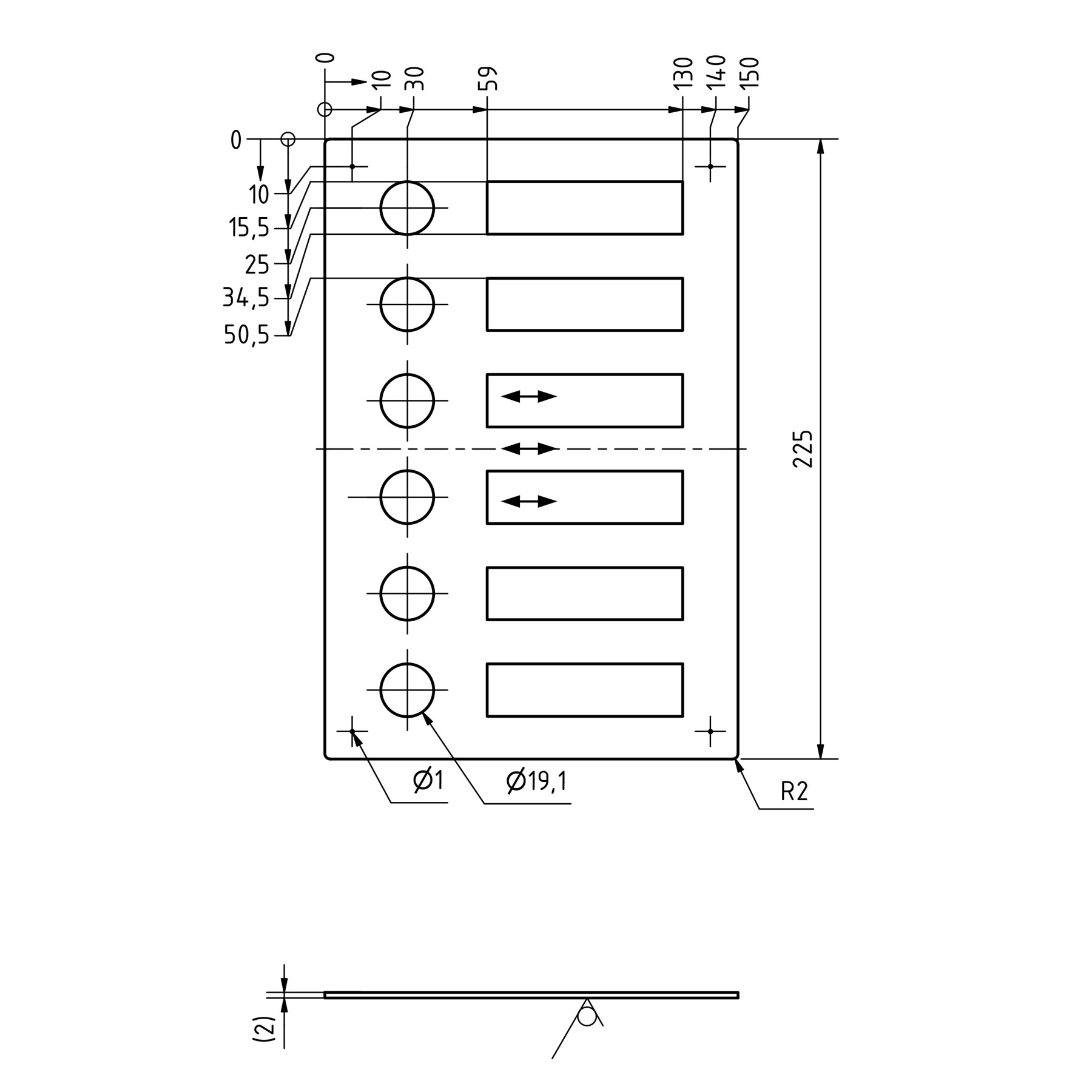 Edelstahl Klingelplatte 150x225 BASIC 421 pulverbeschichtet mit Namensschild - 6 Parteien