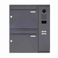 2er Aufputzbriefkasten BASIC Plus 592C AP mit DoorBird D2100E Video- Sprechanlage - RAL nach Wahl